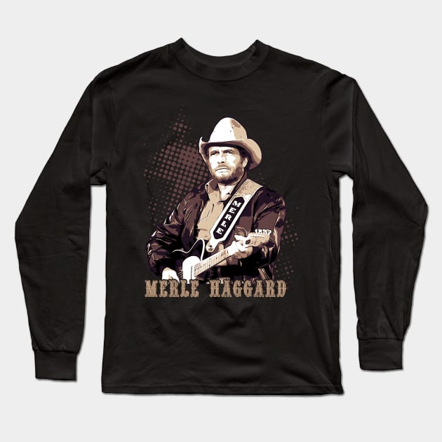 Merle Haggard Long Sleeve T-Shirt by Degiab